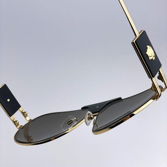 Versace VE2252 10026G Sunglasses Gold Mirror Grey Metal Pilot Men - Picture 9 of 9